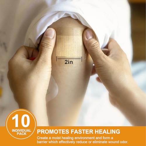 Ceeport Manuka Honey Gauze Wound Dressing 2" x 2",10 Pack Manuka Honey Wound Care Pads, Medical Grade Honey Bandages for Wound Care, Honey Patch for Faster Healing from Burns,Abrasions,Cuts and Scalds