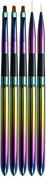 5 Nail Art Brush Metal Liner Painting Flower Lines Stripe Drawing Pen Polish French Gel Extension Builder Tool