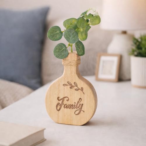 Image of CraftVatika Home Decoration Items for Living Room Wooden Decoratve Showpiece for Home Office Decor Artificial Faux Flower Holder Wall Shelf Corner Birthday Housewarming for Man Woman