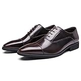 Oxfords Lace Ups pour hommes garde votre garde-robe intemporelle, la couleur sombre peut être collée avec divers vêtements, convient aux occasions formelles, au mariage, à la fête, au travail, à l'église, aux rencontres et au casual.