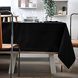 Lovely Casa - Zweifarbige Wende-Tischdecke Baumwolle Schwarz/Leinen 240 x 140 cm