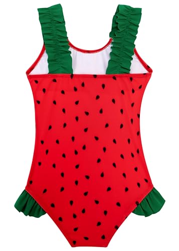 Image of XiaoMoSha Girls One Piece Swimsuit Ruffled Straps Bathing Suits Summer Swim Suit Quick Dry Beach Swimwear for Kids 3-10 Years