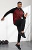 CTU Mens Hoodies Zip Up Fleece Hoodie Patchwork Hooded Jacket Sweatshirt Pullover Hoody With Zip Pockets Red XXL #3