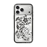 CASETiFY コンパクト iPhone 17 Pro Max ケース [MagSafe対応/薄型 軽量/耐衝撃] - Silver Tiger - クリア ブラック