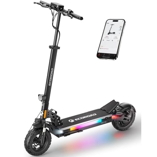 ECOROAD Electric Scooter Adults ES4/ES6, 800/1000W Motor & 25/31MPH Portable E-Scooter, 25/31 Miles Range, 8.5/10" Off-Road Pneumatic Tires, Dual Susp
