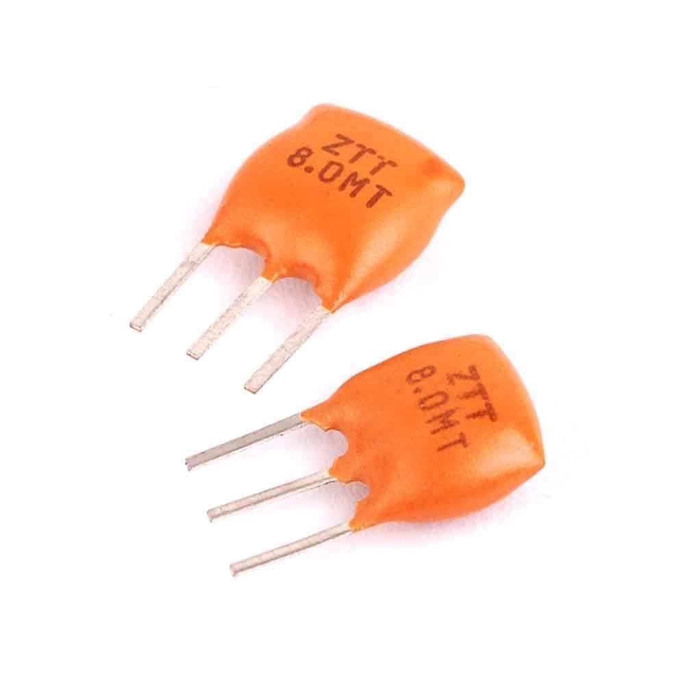 10PCS 8.000MHZ 8MHZ 8.000M 8M 3P DIP-3 Ceramic Crystal
