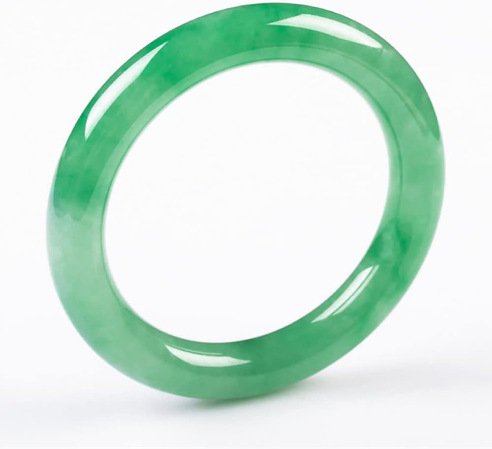 Women's Bracelet, Women's Jade Bangle, Green Floating Flower Jade Bangle, Women's Round Bar Jade Bangle, for Girlfriend, for Friends, with Jewelry Box, 54-62mm,60mm,(56mm)