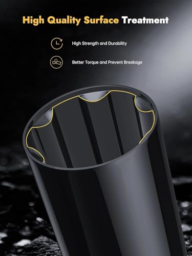 Image of MIKKUPPA Large 6 Spline Lug Nuts Socket - Replacement for 6 Point Aftermarket Wheel Nuts Truck SUV Tool Key, Lock Removal Tool for 21 mm (13 /16 Inch) & 22 mm (7 /8 Inch) Hex Socket Wrench