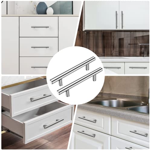 AOKITO 15 Stück Möbelgriffe, Küchengriffe Silber, Hohle Gebürstet Schrankgriffe, Türgriffe aus Edelstahl, mit Schrauben, Bohrlochabstand 128mm, für Schrank Schublade Kleiderschrank Schranktür (200mm)