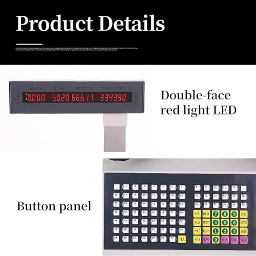 Báscula digital comercial con impresora y pantalla con poste miniatura 3
