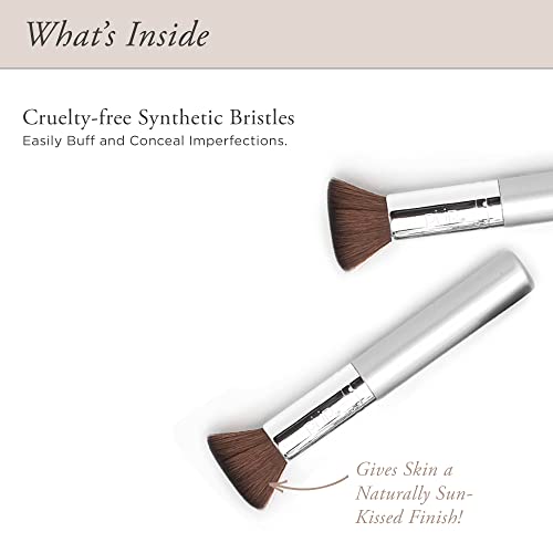AmazonUs/8AV4U PÜR MINERALS Chisel Brush, Flat Top Makeup Brush, Synthetic, Cruelty-Free Bristles, 1 ct