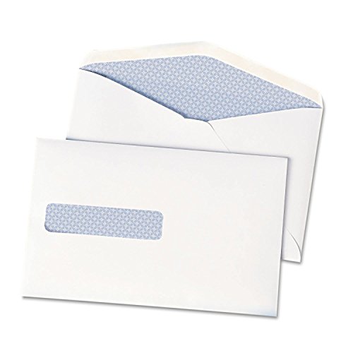 Quality Park Security Envelopes, 1 Window, Postage Saver Letter Rate Fee w/Flat Mailer Capacity, 6 x 9 1/2 Inches, 28 lb White, 500/Box (QUA90063)