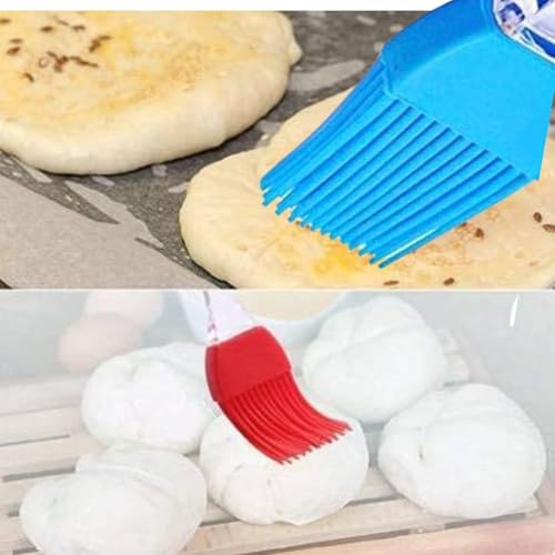 Image of Silicone Pastry Basting Brush, Set of 4 Heat-Resistant Food Grade Oil Brush, Non-Stick Kitchen Baking Brush for BBQ, Butter, Grilling & Marinade