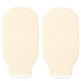 Brvlsoc 2-Pack Hemp Bath Gloves – Natural Shower Mitts for Body Scrub, Gentle Exfoliating Washcloth Mittens for Men & Women Skincare