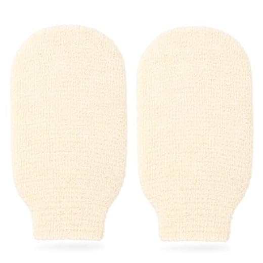 Brvlsoc 2-Pack Hemp Bath Gloves – Natural Shower Mitts for Body Scrub, Gentle Exfoliating Washcloth Mittens for Men & Women Skincare