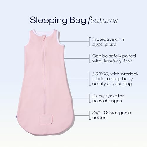 Image of Nanit Sleep Wear Sleeping Bag - Small, Rose Pink