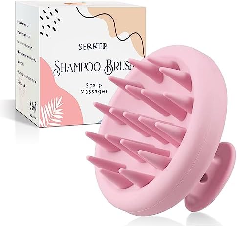 SERKER Szczotka do masażu skóry głowy, szampon silikonowy, szczotka do włosów, masażer skalp, do peelingu i stymulacji wzrostu włosów, redukcji łupieżu, masażu głowy [mokra i sucha]