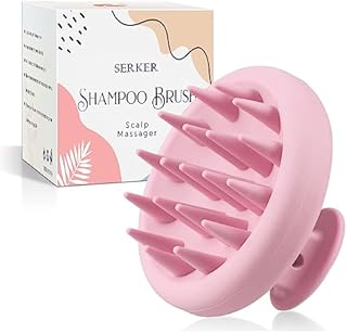 SERKER Szczotka do masażu skóry głowy, szampon silikonowy, szczotka do włosów, masażer skalp, do peelingu i stymulacji wzrostu włosów, redukcji łupieżu, masażu głowy [mokra i sucha]