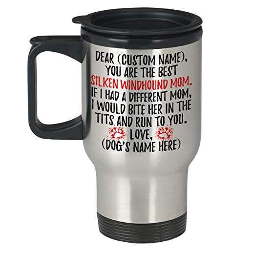 freedomlook Personalized Silken Windhound Mom Gifts, Silken Dog Owner Coffee Travel Mug, Silken Windhound Gifts For Women, Silken Dog Mommy Present Gift (14 oz)