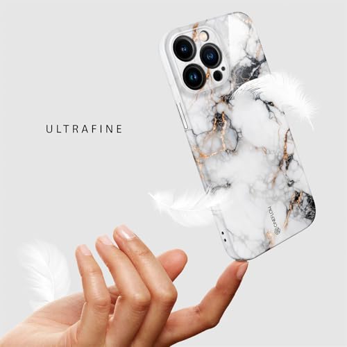 Coque effet marbre Blanc Or haut de gamme pour iPhone 15 Pro Max - 5