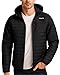 Hurley Mens Puffer Jacket - Lightweight Packable Insulated Winter Coat for Men - Weather Resistant Quilted Outdoor Jacket, Size Medium, True Black
