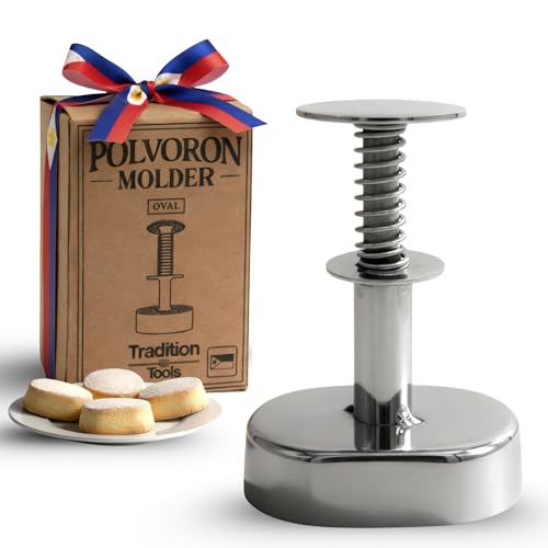 Polvoron Molder Filipino (2.75" H x 1.75" W) - Oval Polvoron Mold for Traditional Filipino Cookies - Durable and Easy-to-Use Baking Tool