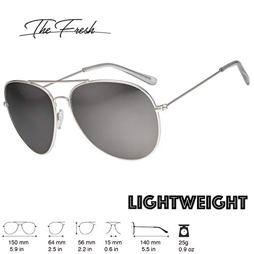 Image of The Fresh Classic Aviator Frame Light Color Lens XL Oversized Sunglasses Gift Box