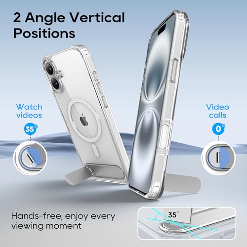 Coque antichoc iPhone 16 protection transparente 2024 avec béquille magnétique