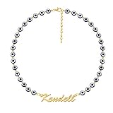 EVER2000 Personalized Name Evil Eye Choker Necklace for Women Girls, Custom Blue Third Devil Eye Ojo