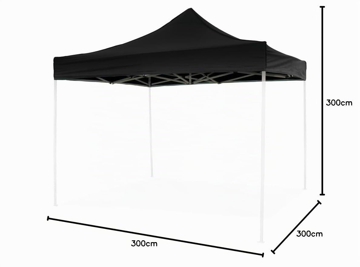 Telo tetto Nero 3X3 impermeabile per ricambio gazebo richiudibile EG49483