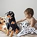 Hund Plüschtier 30CM Hunde Kuscheltier für Kinder,Plüschhund Liegend -Stofftier Hund Lebensecht Weiß Braun Welpen Hund Tier Plüsch Puppe Hund Kissen Plüschtier Spielzeug für Kinder Jungen Mädchen