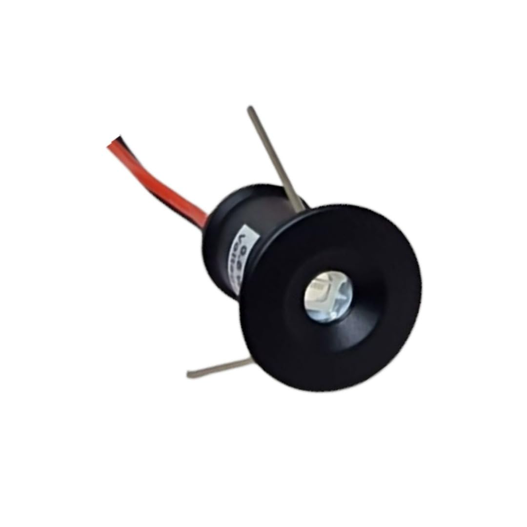 MARVIX 6 x LED 12V Mini Spot Lichter Schwarz 0,5W IP65 Wasserdicht Blaulicht für Wohnwagen, Wohnmobil, Boot Downlights Beleuchtung