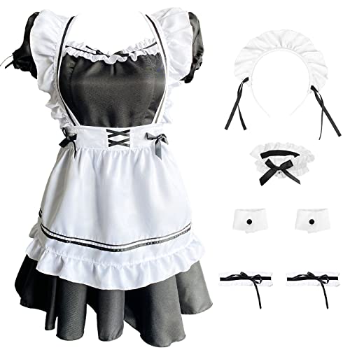 Mzenuop Maid Outfit Halloween French Maid Dress Cosplay Costume Classic Apron Women'S Exotic Costumes  thumb #2