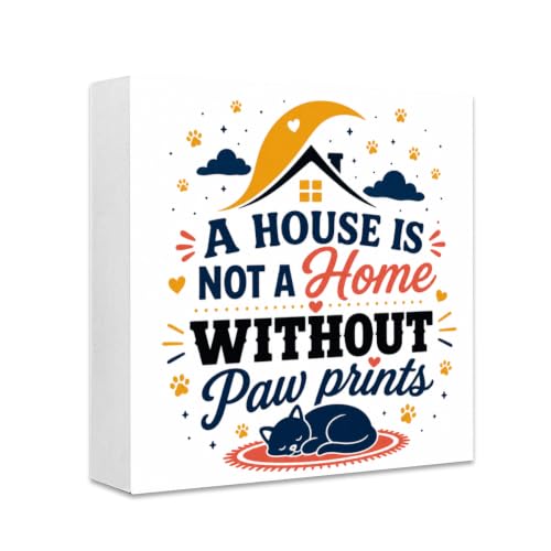 FXTTONZ Dog Wooden Box Sign 5x5 Inch Pet Family Sleeping
