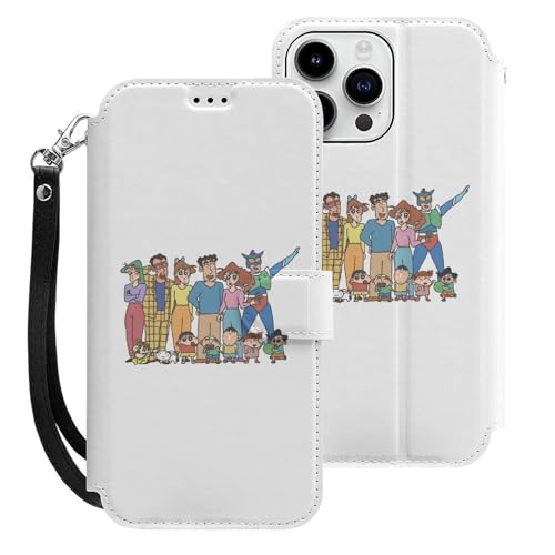 クレヨンしんちゃん iPhone15ProMax用ケース 手帳型 スマホケース アイホン15ProMax用 財布型カバー カードポケット スタンド機能 誕生日ギフト 人気 男女兼用