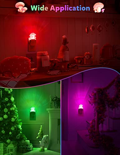Image of Mushroom Night Light [2 Pack], Plug in Lamp, 8 Color Changing LED Night Lights for Adults Kids Baby Children NightLight Wall Mushroom Decor Lamp for Bedroom Bathroom,Toilet,Stairs,Kitchen,Hallway