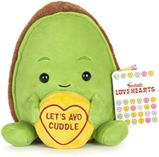 Posh Paws 37333 Swizzels Love Hearts 18cm (7") Avocado  Let's Avo Cuddle Message Soft Toy, Green