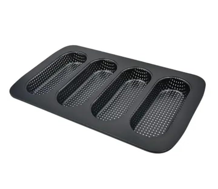 SHOAIB French Baguette Baking Tray Perforated Hotdog bun Baking Tray French Stick Bread Baking pan Hotdog Mould 3