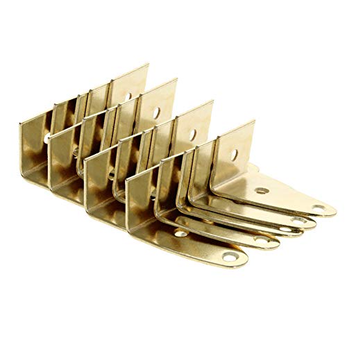 Image of MroMax Picture Photo Frame Metal Brace Bracket Hanger Gold Tone 27 x 26 x 42mm /1.06 x 1.02 x 1.65-inch Small 20pcs