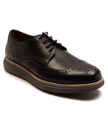 Thomas Crick 'Harrington' Men's Derby Brogue Casual Leather Lace Up Shoe Black