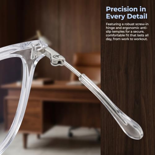 Image of Shiratori Square Blue Light Blocking Glasses for Women Men, Lightweight Frame Anti Eyestrain Computer Glasses