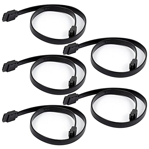 5 Pcs 18" SATA 3.0 III SATA3 SATAiii 6Gbps HDD Cable de Datos Negro
