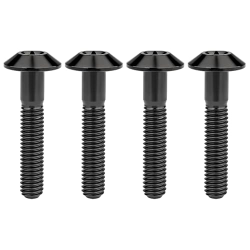 Titanium M4 M5 M6 Button Torx Head Bolt Screw (Black, M6x30mm)