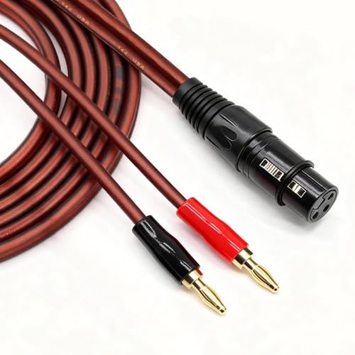 FINEANDENG Banana Plug to XLR Speaker Cable Banana Plug to XLR Female Plug Extended Speaker Cable for Power Amplifiers,Speakers,etc(6.56 FT) (2M)