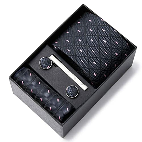 Set de Corbata, Pañuelo y Gemelos para Hombre en Caja