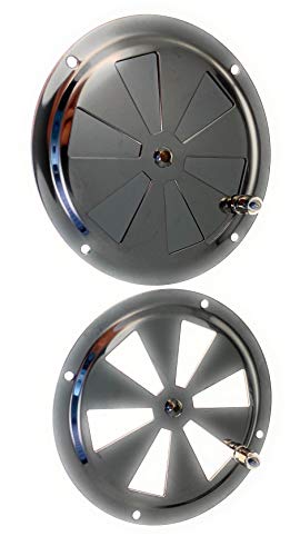 2 x Lüftungsrosette Lüftungsblech Kiemenlüfter Edelstahl 125mm ARBO-INOX
