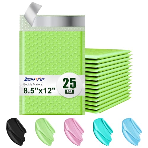 JollyTrip Poly Bubble Mailers 8.5x12 Inch, 25 Pack Padded Envelopes