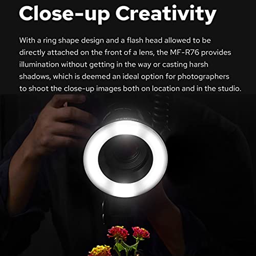 Godox Mf-R76 Led Micro Ring Flash With 2600Mah Li-Ion Battery And Lcd Display Adapter Rings For Canon Sony Nikon Fuji Olympus Panasonic Pentax Camera Flash Speedlight Speedlite Light #TOP2