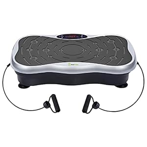 Real-Relax-Mini-Vibration-Plate-Exercise-Machine-Full-Whole-Body-Workout-Home-Massager-and-Fitness-Platform-Weight-Loss-Toning-with-Resistance-BandRemote-Control-and-Support-330IbsSilver Real Relax Mini Vibration Plate Exercise Machine Full Whole Body Workout Home Massager and Fitness Platform Weight Loss & Toning, with Resistance Band,Remote Control and Support 330Ibs,Silver