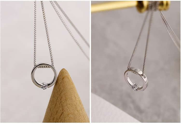 WOOMOONcircle pendant necklace, silver necklace 6 41efEFWCLuL. AC